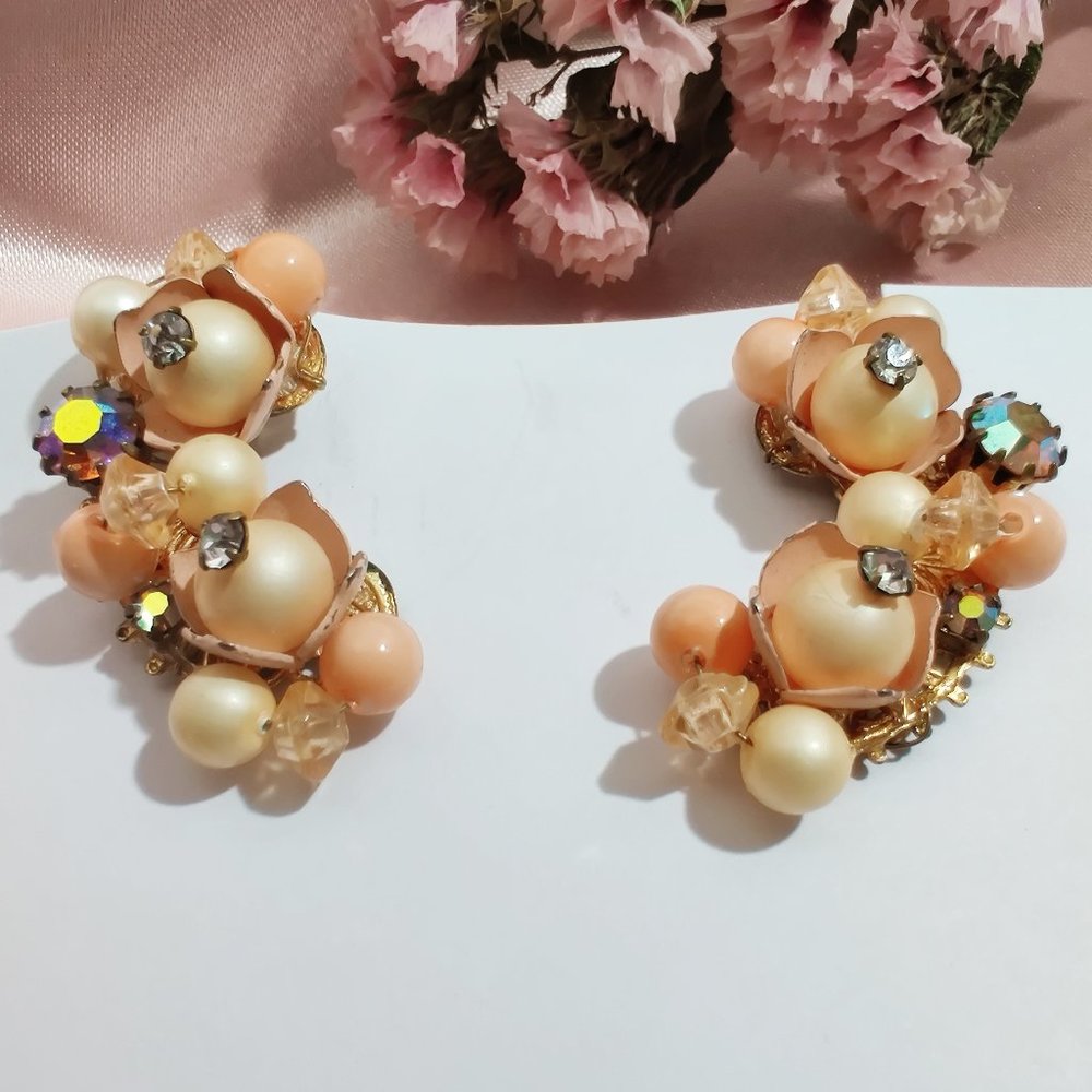 Fall Earrings Vintage 50's Miriam Haskell Style